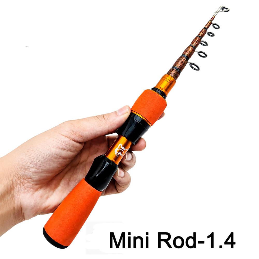 Stylish Orange Portable Telescopic Carbon Fishing Rod with Comfortable EVA Handle for All Water Perfect Gift for Women and Girls