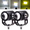 Aoling Motorcycle LED Fog Lights with Cut Yellow and Auxiliary Fog 2 Pieces Lines, Small, White, Steady-On, Strobe, Headlight, Light, Spot, Light,