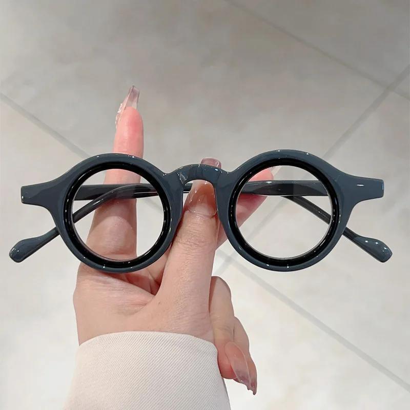 Vintage Style Luxury Design Eyewear Brand Designer Round Optical Prescription Lenses Eyeglasses Small Glasses Frame Women's Men's Computer Popular