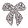 Rhinestones Bow Embroidered Patch Iron On Sewing Crystal Applique For Jeans
