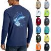 Herren Langarm Sonnenschutzshirt UPF50+ UV-beständig Leicht Dehnbar Outdoor Angeln Laufen Sport Oberteil