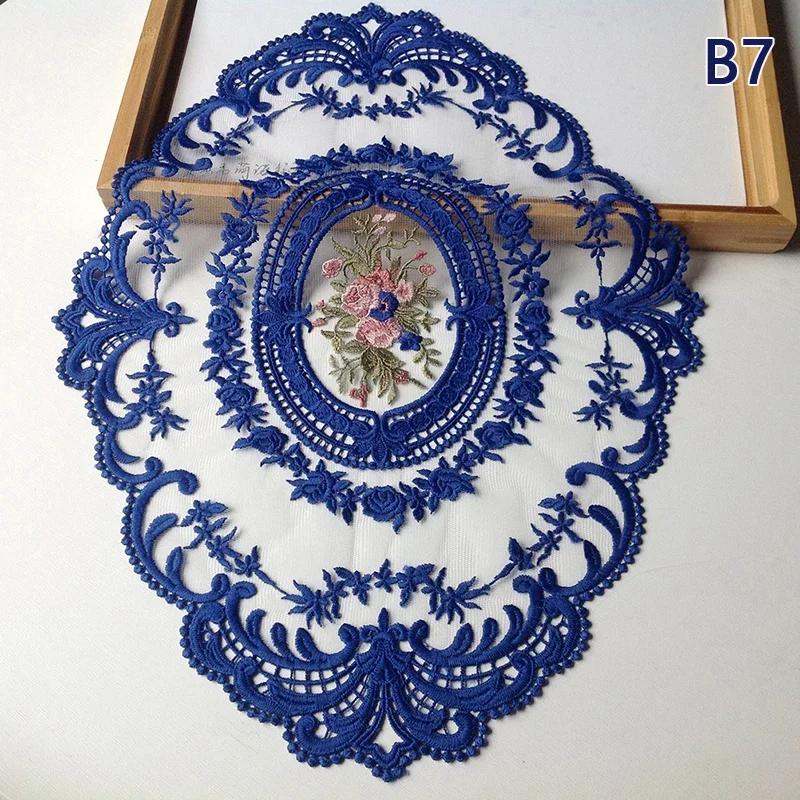 1PC Dinning Table Case Embroidered Table Surface Cloth Elegant Round Lace Tablecloth Coffee Coasters Napkin Party Wedding Decoration for Home