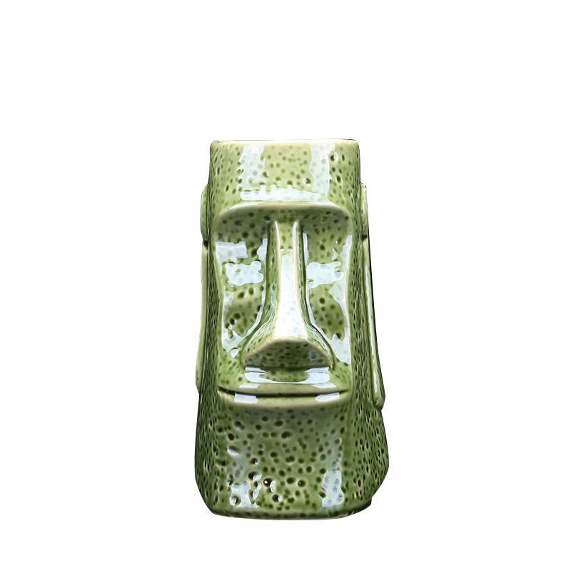 Indian Idol Totem TIKI Cana Retro Hawaii Bar Ceramica Pahar pentru Cocktail Sticla Pietra Statuie Plaja Amestecare Vin Smoothie Recipient