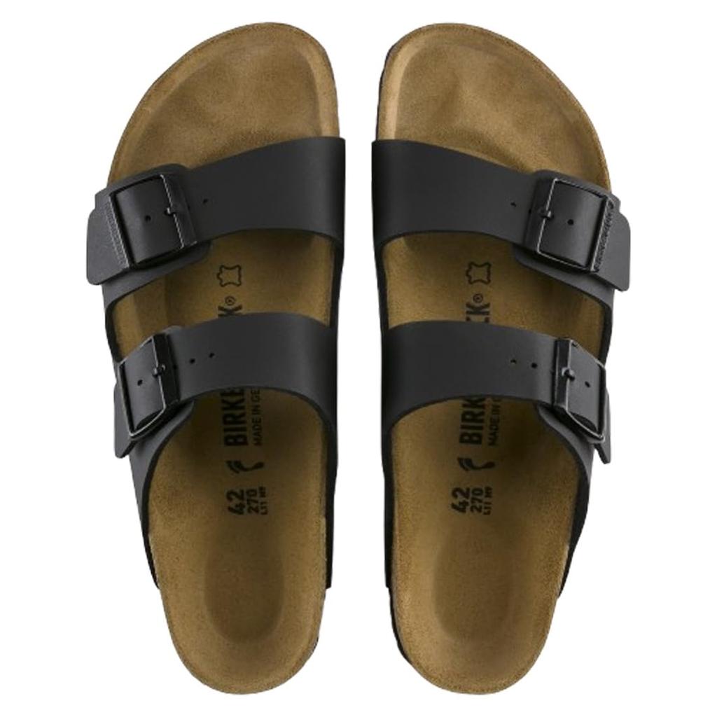 Birkenstock Arizona Strap Sandals Narrow Black Birko-Flor Unisex Arizona Narrow 51793 Black EU37(24.0cm)