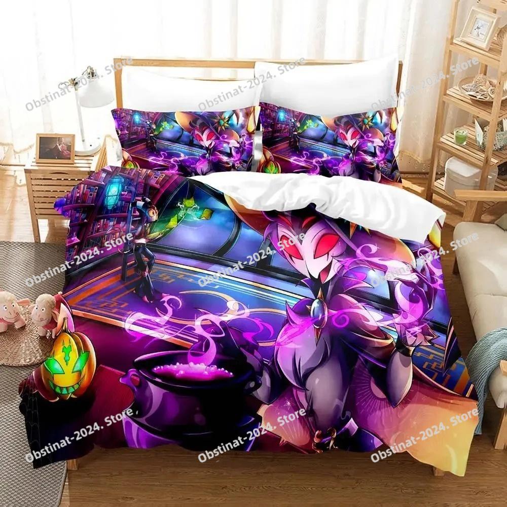 Anime Stolas Helluva Hazbin Hotels Boss Bedding Set Boys Girls Twin Queen Size Duvet Cover Pillowcase Bed Kids Adult