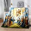 1PC Jesus Ascension People Watching Print Blanket Warm Soft Fluffy Kids Adult Sofa Bed Throw Blanket Outdoor Travel Camping RV