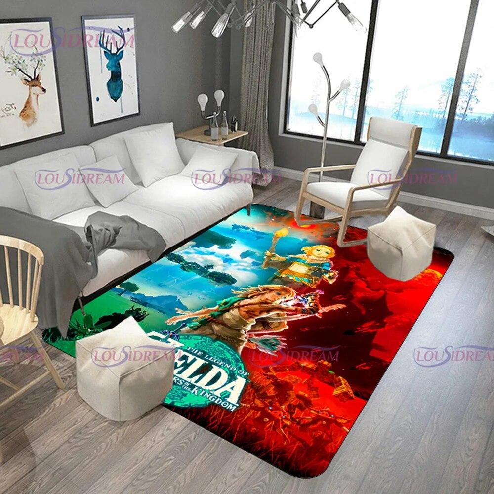 Cartoon Z-Zeldas Carpet Anime Rug Kids Carpets Living Room Tea Table Mats Bedroom Rug Washable Floor Mats Area Mat Gift Blanket