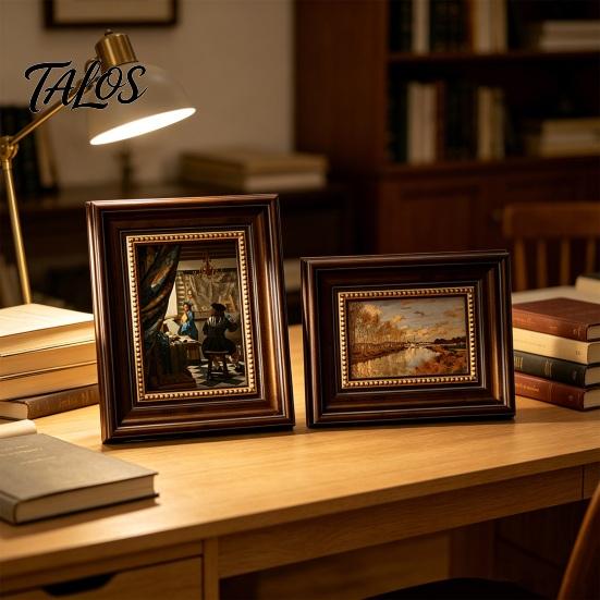 Retro Photo Frame, Art Display Frame, Oriental Aesthetics Wall Decor, DIY Empty Frame for Calligraphy Ink Paintings Photography