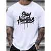 European sizes Stay Humble" Graphic Tee for Men - Casual & Stylish Breathable Men's Casual, Letter Print T-shirt