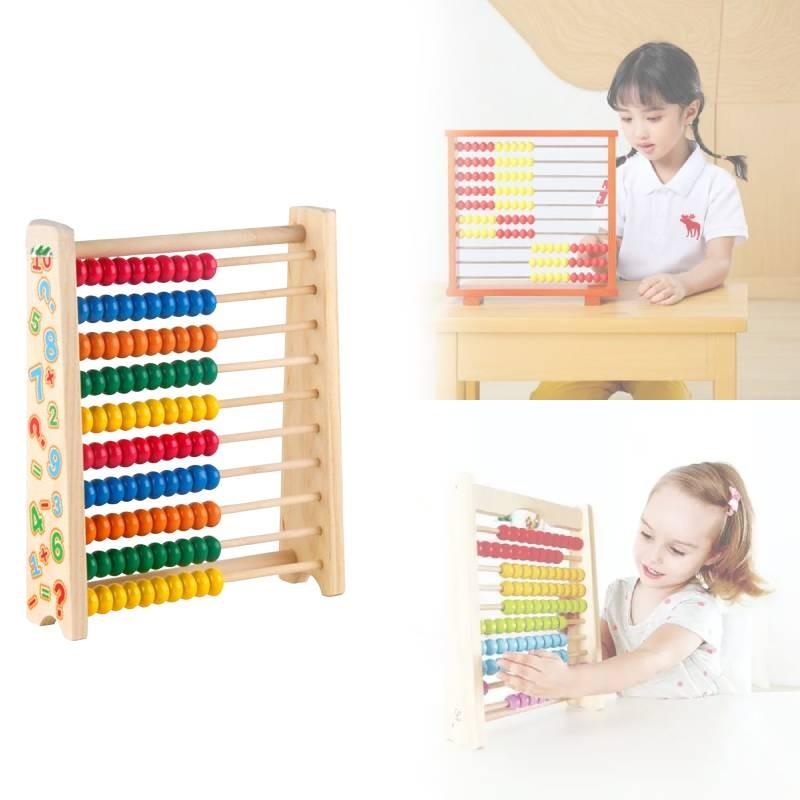 Hölzerner Kinder-Frühbildungs-Abakus-Rahmen mit zehnstufigem Zählen für Mathe-Lernen und Fähigkeitsentwicklung