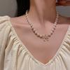 Fashionable Floral Geometric Necklace with a Light Luxury Style Sweater Chain and French Retro Accessories