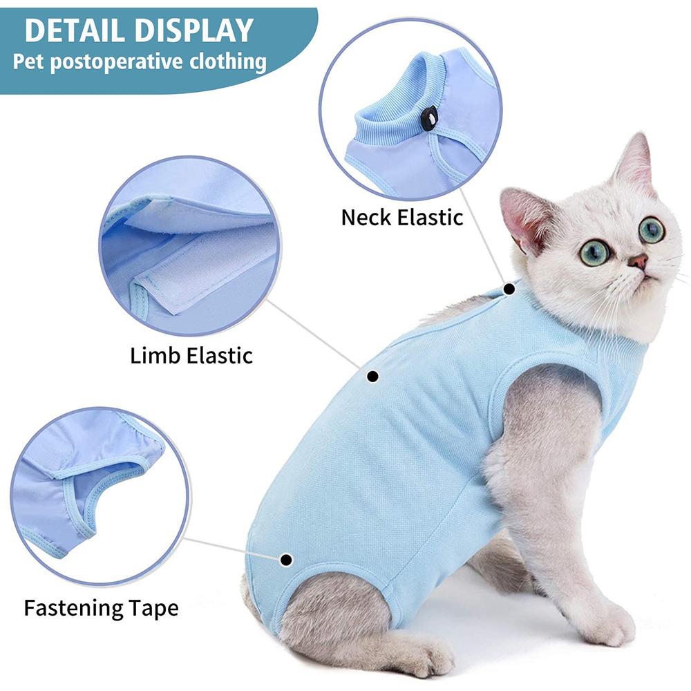 Cat Recovery Suit for Abdominal Wounds Breathable E Collar Alternative for Anti Licking Dog Pet