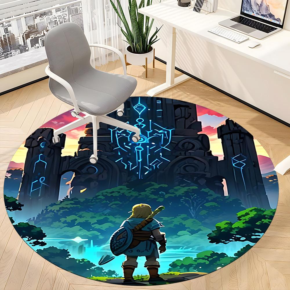 1pc The Legend of Office Round Area Rug, Bedroom Living Room Home Decor, Room Deco,  Offic A1016201