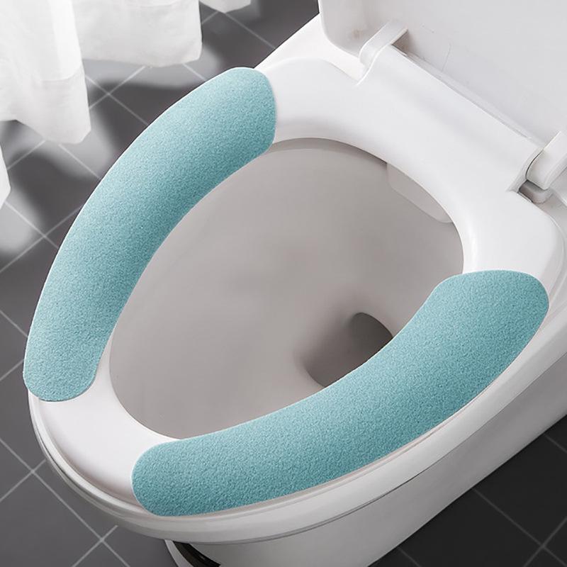 Universal Toilet Seat Cover Soft Cartoon WC Paste Toilet Sticky Seat Pad Washable Bathroom Warmer Seat Lid Cover Pad Cushion KTY