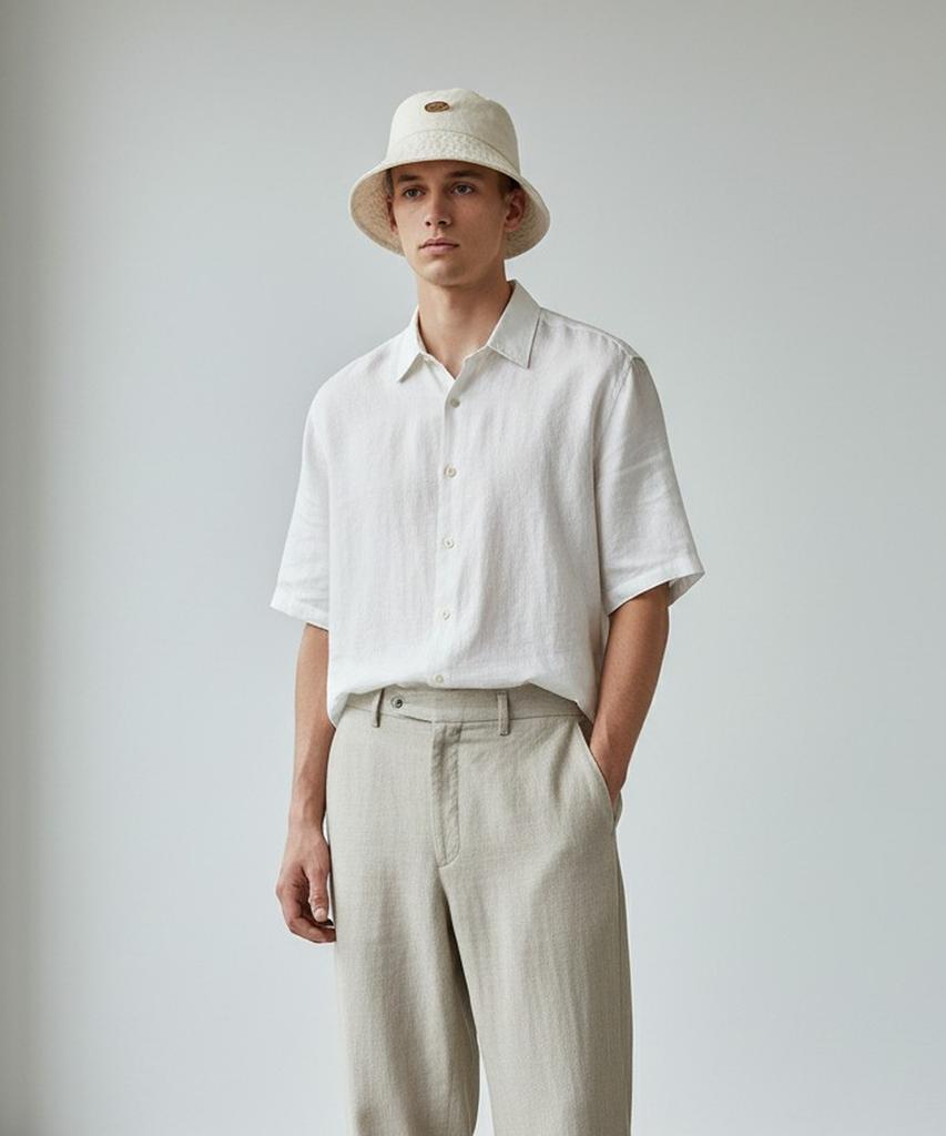 Washing Ivory Overfit Bucket Hat