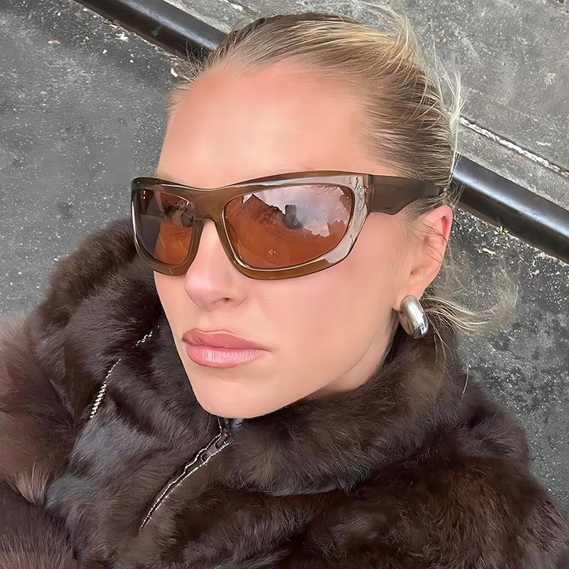 New Women Y2k Sunglasses Vintage Punk Men's Sun Glasses Retro Oval Mirror Lenses Eyewear Outdoor Cycling Glasses UV400 Goggle