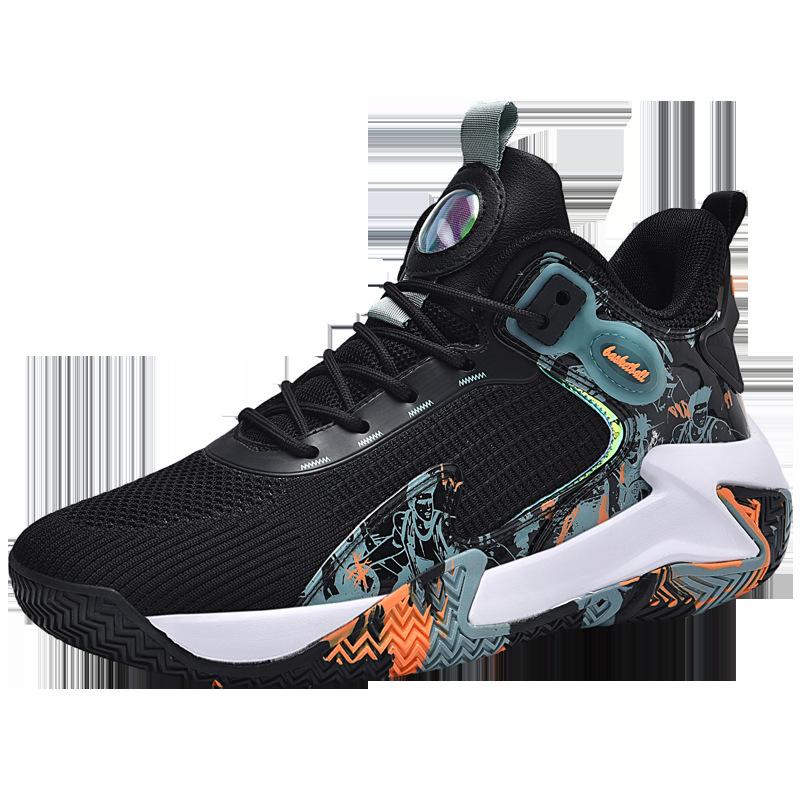 New Student Basketball Shoes Men's Shoes Actual Combat Youth Cushioning Rubber Sole Older Children's Sports Shoes Body Test Sneakers
