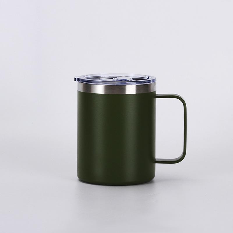 Nouvelle tasse à rouleau isolée de 12 oz en acier inoxydable 304 avec poignée portable, tasse à café, tasse à glace isolée sous vide, articles ménagers