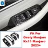 Auto Inner Door Armrest Window Lift Button Decor Cover Trim Stainless Steel Accessories For Geely Monjaro Kx11 Manjaro 2024