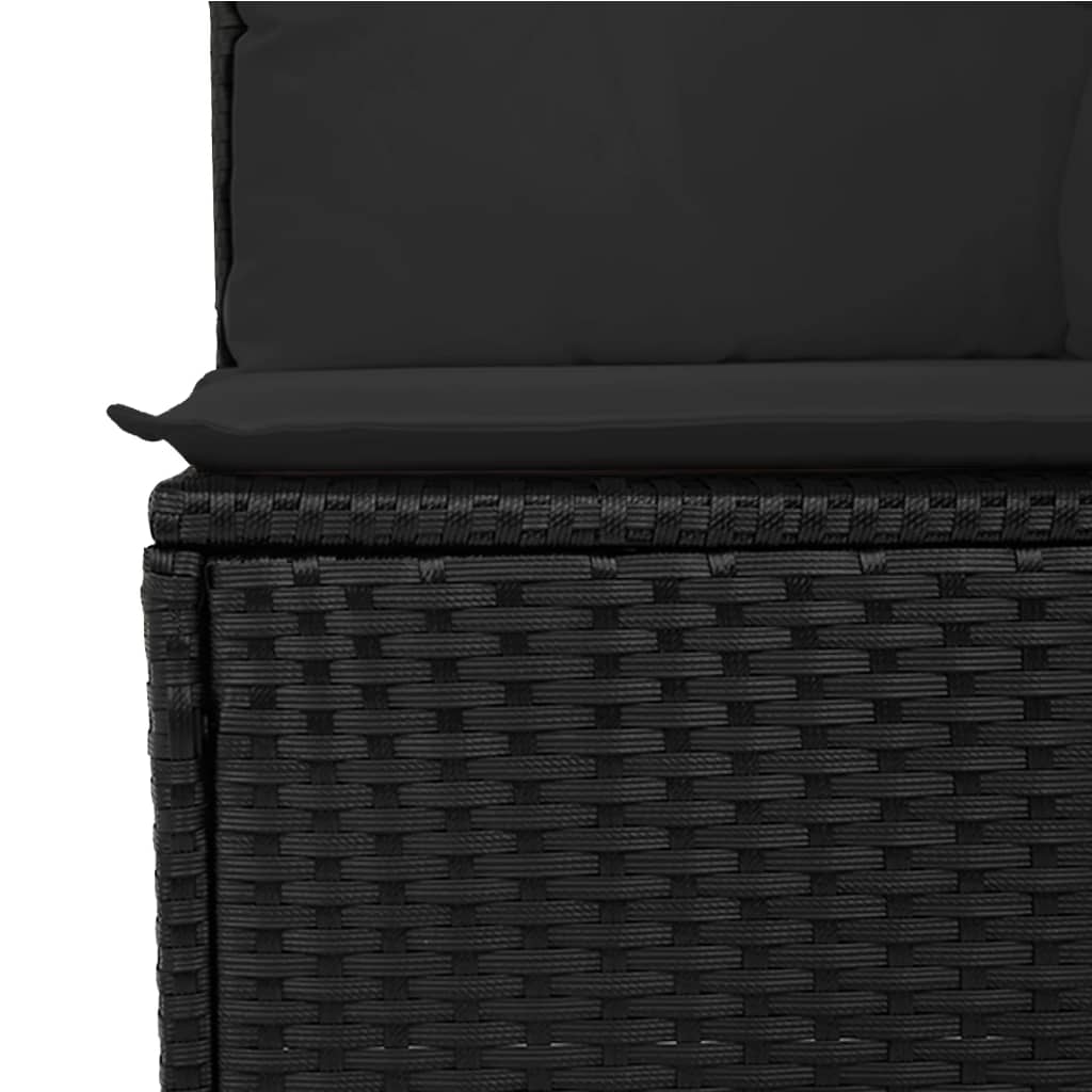 Vidaxl 11-Cz. Garden Lounge Set, Cushions Black Rattan Pe