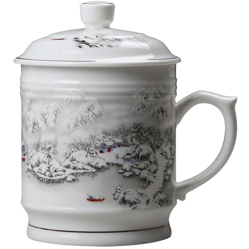 Jingdezhen Ceramic With Cover Teacups Hand Painted Flower Pattern Master Teacup Boutiques Tea Ceremony Accessories Supplies