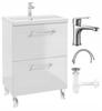 Bathroom Cabinet Set with Sink, Faucet and Siphon, Freestanding, Gloss, Cassandra