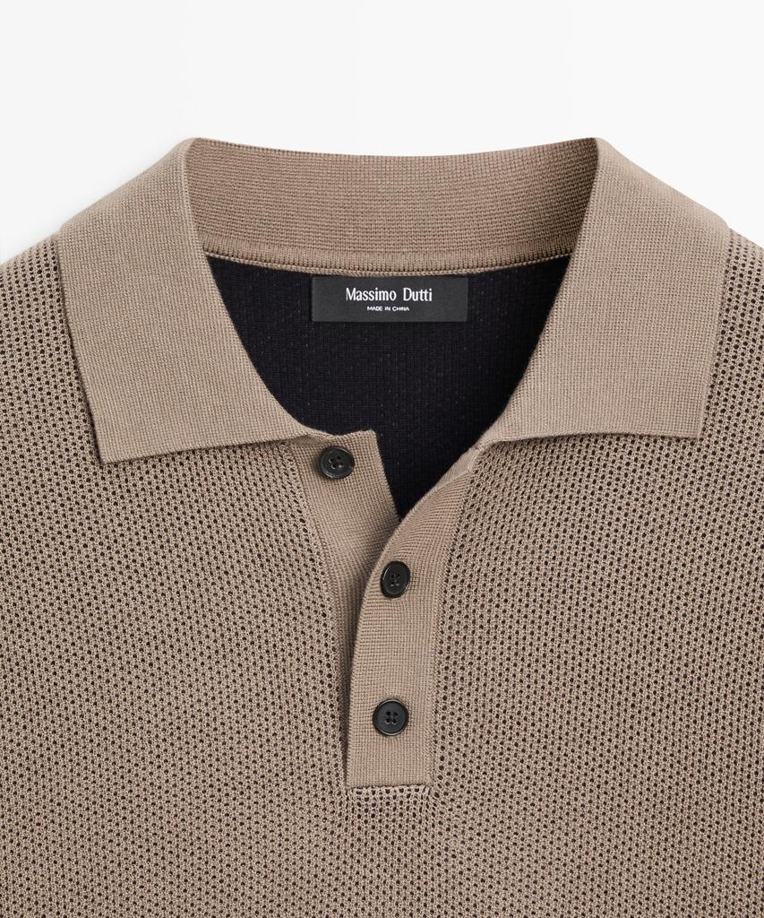 Masimodutti Textured 100% Cotton Polo Shirt
