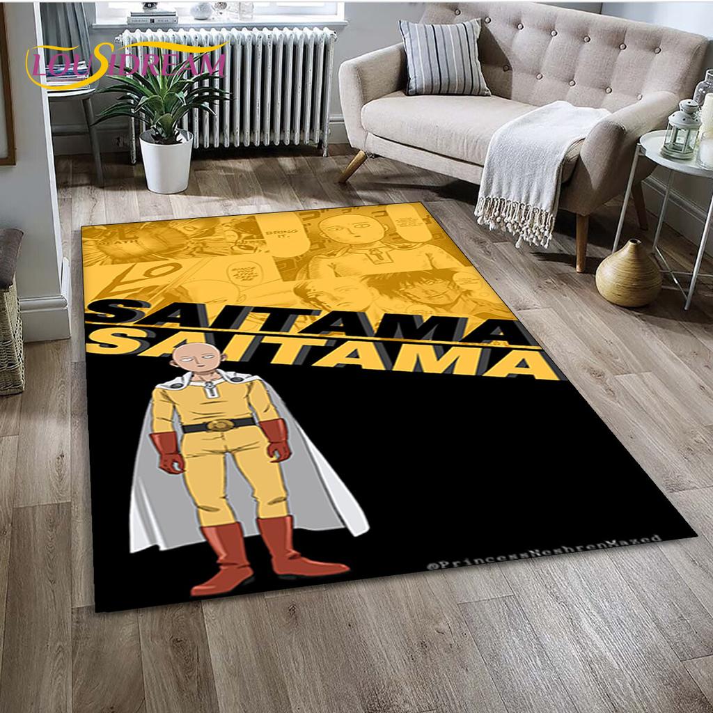 Tapis de sol antidérapant 3D motif dessin animé One Punch Man pour salon, chambre à coucher, canapé, décoration