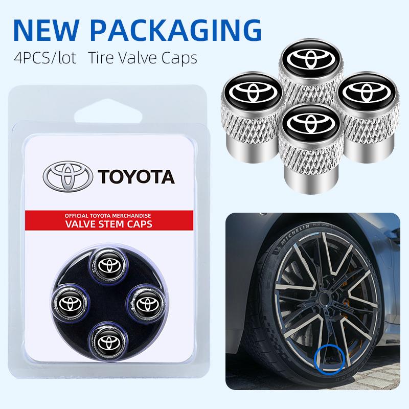 Box Hochwertige Aluminium Rad Reifenventilschaftkappen Luftdichte Abdeckungen Für Toyota Camry RAV4 Hilux Prius Corolla Yaris OY3