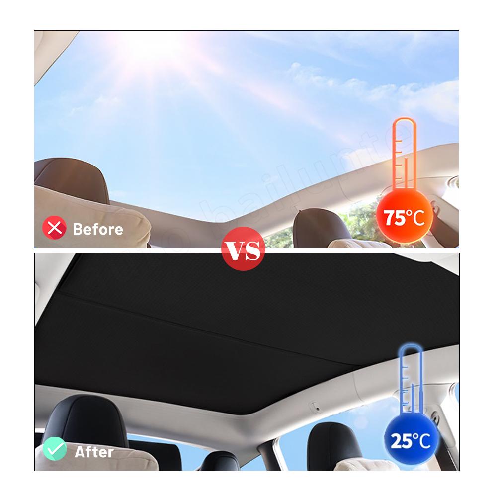 For Tesla Model Y 2023 2022  Roof Sunshade Sunroof Shade Y Accessories Glass Roof Sun Shade Sun Protection