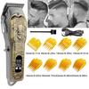 Rechargeable Cordless Hair Clippers for Men Professional Beard Trimmer with LED Display for Precise Haircuts