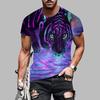 T-shirt d'été à la mode pour hommes, nouveau haut de personnalité imprimé tigre pour hommes