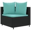 Vidaxl 4-Cz. Garden Lounge Set, Cushions, Black PE Rattan