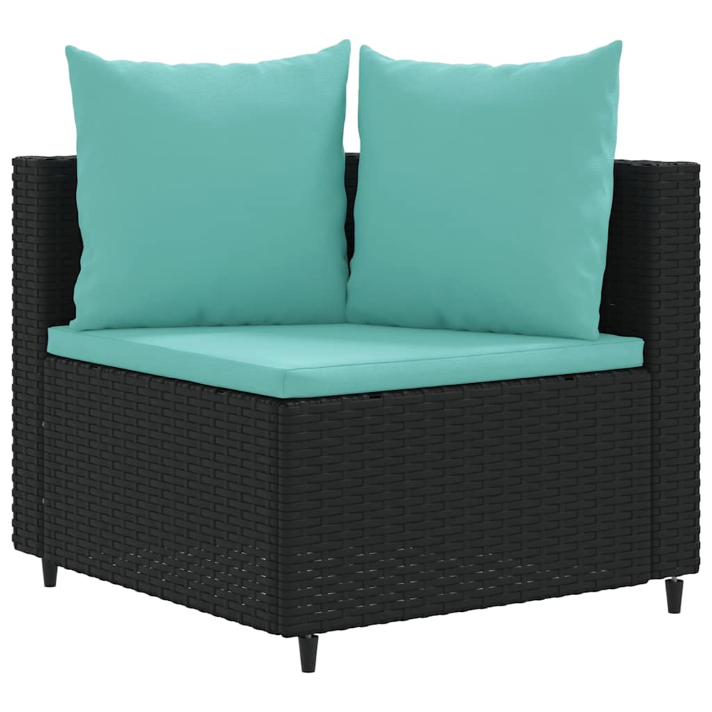 Vidaxl 4-Cz. Garden Lounge Set, Cushions, Black PE Rattan