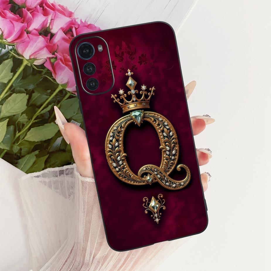 For Motorola Moto E32 Case MotoE32s Luxury Crown Letters Cover Soft Silicone Phone Case For Moto E32s MotoE32 s Back Cover Coque