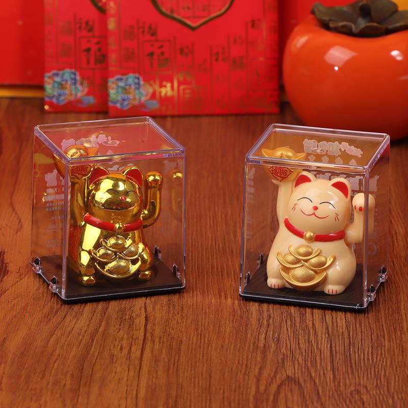 Solar Powered Automatic Waving Cat Beckoning Fortune Cat Lucky Cat For Home Decoration Office Decor Car Ornament Birthday Gift