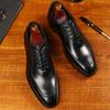 Pantofi din piele pentru bărbați, ținute de afaceri, vârf ascuțit, versatile, cu șireturi, pantofi retro la modă pentru bărbați, pantofi italieni negri pentru bărbați
