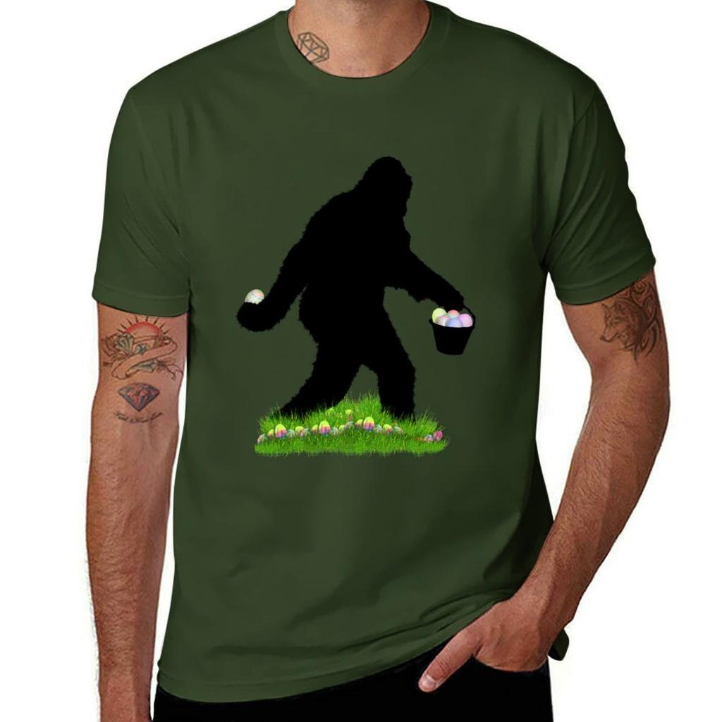 Gone Easter Squatchin with Pastel Background Tshirt Boys Whites Tees Anime T Shirt Men