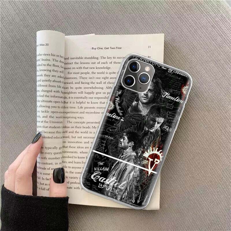 Anjel Castiel Supernatural Puzdro na telefón Pre Apple Iphone 12 13 Mini 14 15 Pro 17 Pro Max Air 11 16E 16 Plus Obal