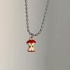 Pendente Creativo Carino con Chicco di Mela Frutta Colore Argento Collana con Perle di Riso Ovale per Donne Uomini Gioielli Personalità Retro