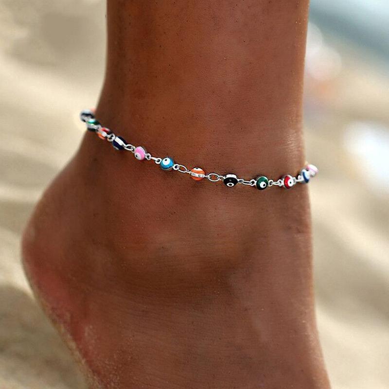 Bohémské barevné kotníkové náramky pro ženy Náramek na kotník na nohy Summer Beach Foot Leg Jewelry ZH