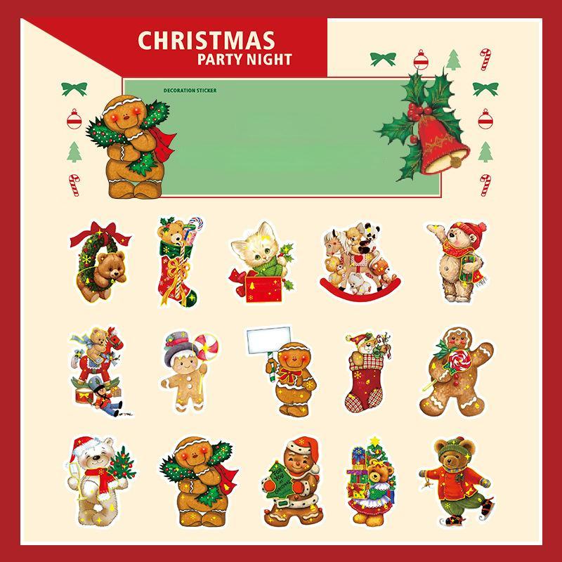 30pcs/lot Kawaii Scrapbook Stickers Christmas Series Diary Planner Decorative Craft Stationery Sticker LXY