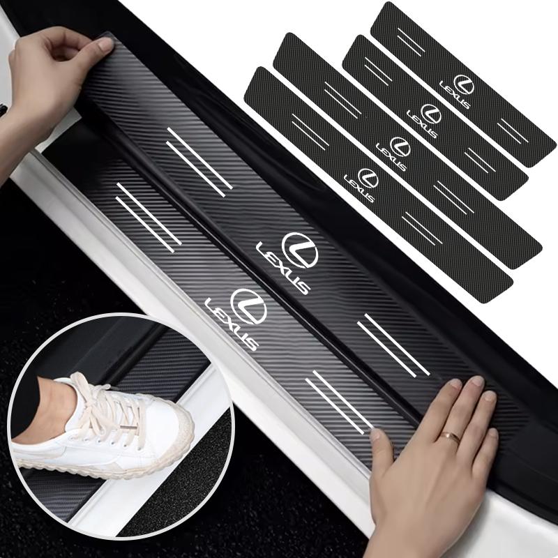 Car Door Sill Protector Stickers Carbon Threshold Strip Interior For Lexus CT ES GS NX IS250 CT200h IS300h ES300h RX400h NX30