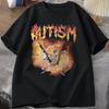 Unisex Autistic Funny Skeleton T-Shirt Women Autism Meme Graphic T Shirts Harajuku Fashion Vintage T Shirt Unisex Streetwear