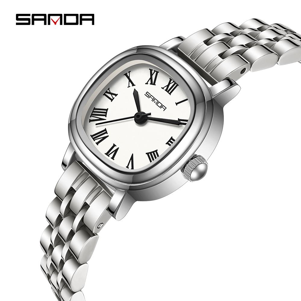 SANDA Top 1137 Women's Quartz Watch Fashionable and Elegant Rose Gold Minimally Roman Digital Women's Quartz Watches