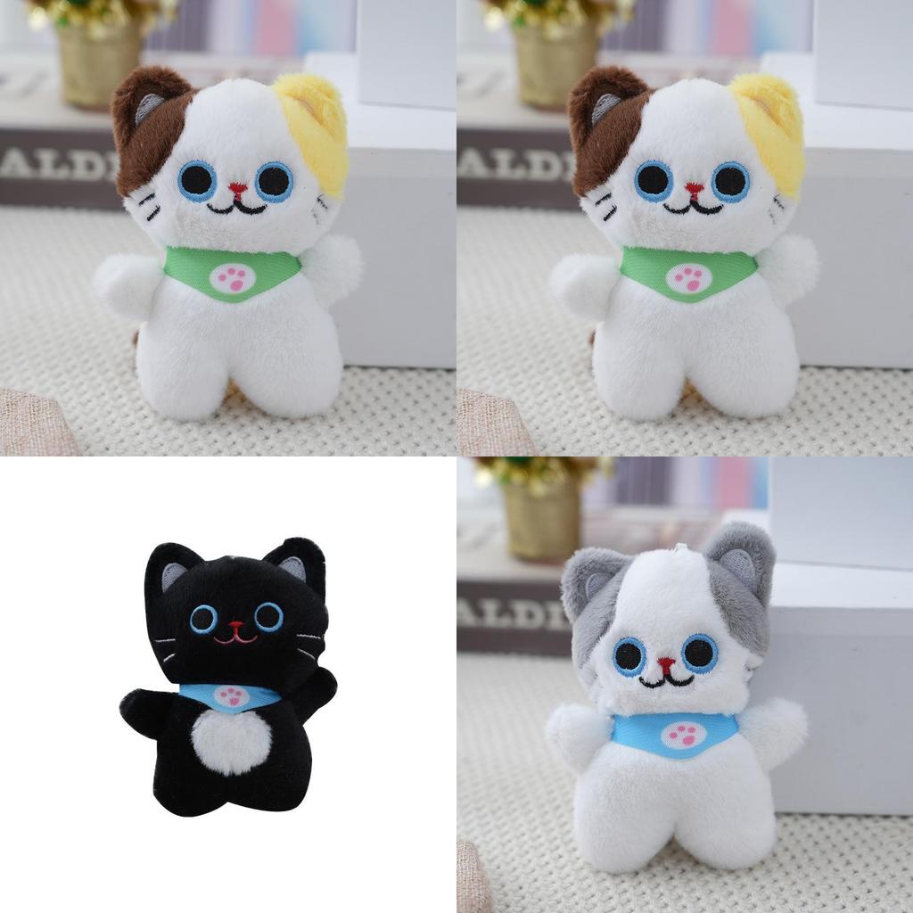 Adorable Feline Plush Charm Cute Cat Stuffed Keychain Soft Kitten Bag Accessory
