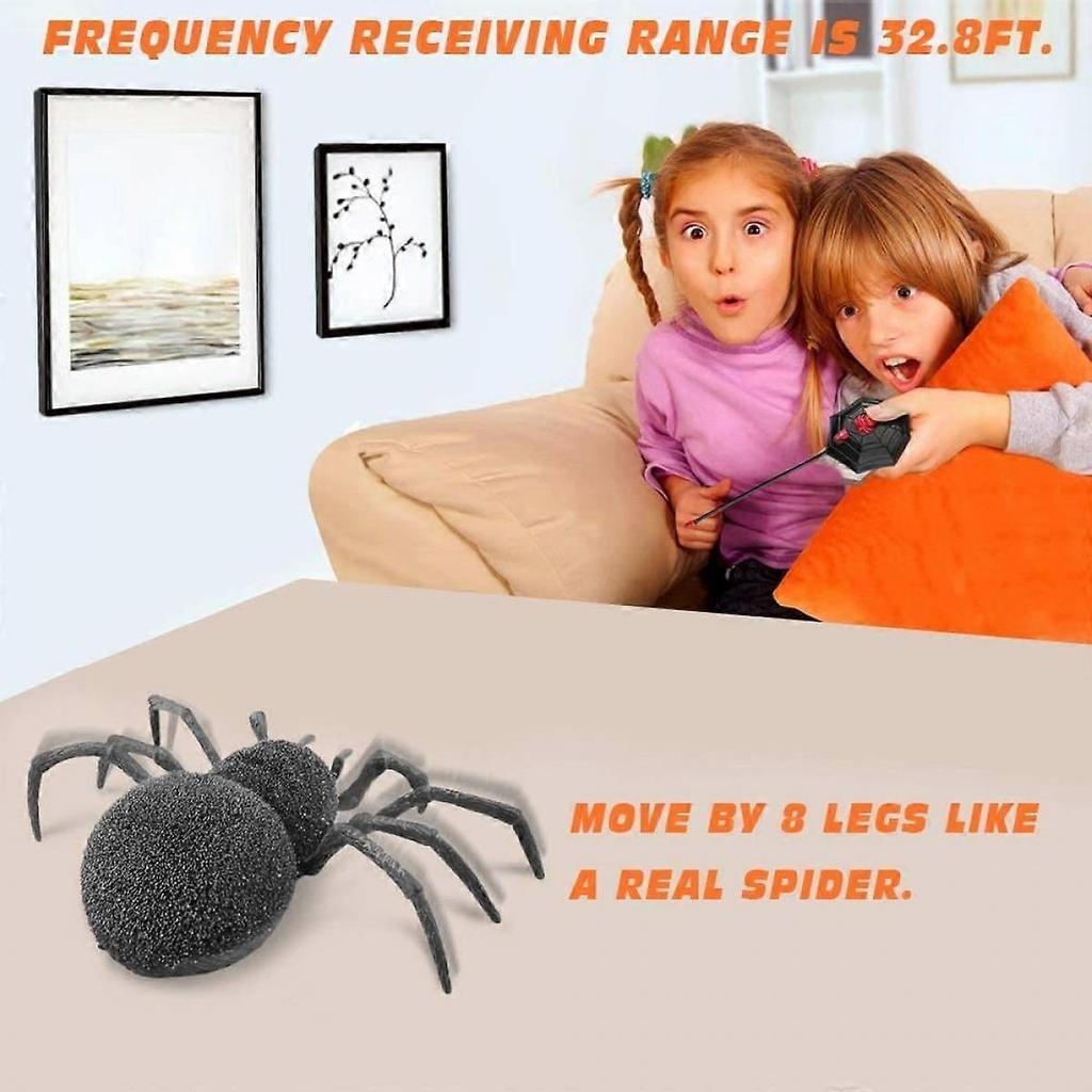SDIGV Fjärrkontroll Skämtleksaker Halloween Prank Falsk Skrämselrobot Klättrar med 8 Ben Realistisk med LED-ögon Gåva till Barn