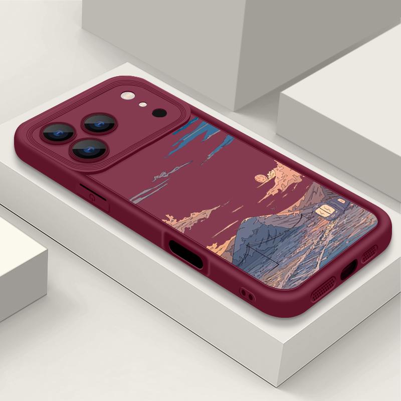 Bergzug-Muster TPU Handyhülle Für iPhone Air 16e 17 16 15 14 Pro Max 13 12 Pro 15 16 Plus Stoßfest Weiche Silikonhülle
