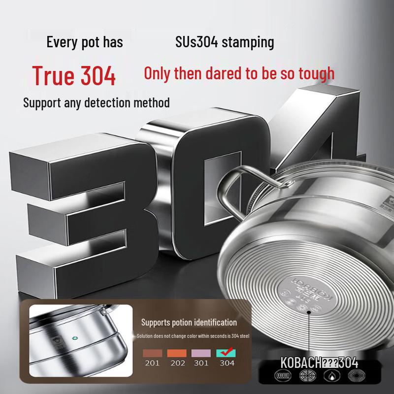 KOBACH 304 Stainless Steel 28cm Double Steamer & Soup Pot
