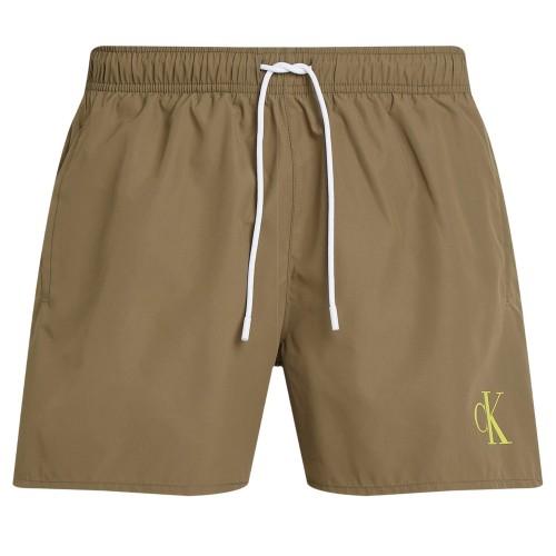 Calvin Klein Mens Contrast Logo Regular Swim Shorts